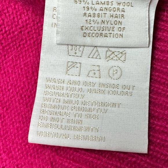 Tommy Hilfiger 90s Woman’s Wool/Angora Crew Neck Pink Sweater Size Large - Picture 8 of 9